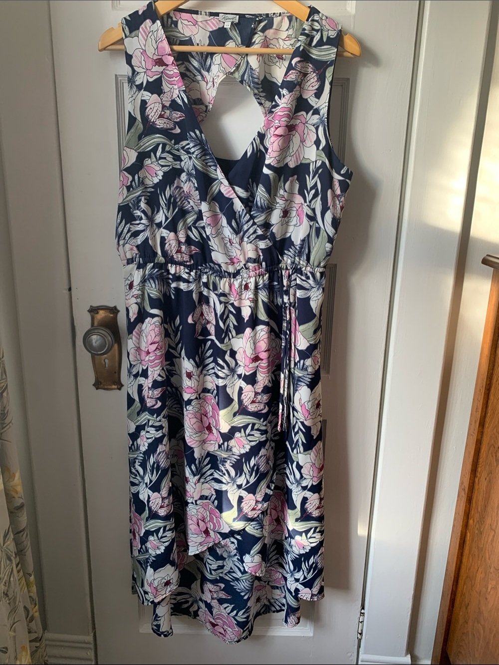Kismet Navy Dress with Pink and Cream Floral Print